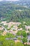 Daylight foggy view to Eze, Cote d`Azur village with medieval ho