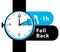 Daylight saving time. fall back watch icon.