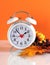 Daylight savings time ends in autumn fall with clock