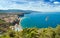 Daylight view of coastline Sorrento and Gulf of Naples, Italy