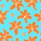 Daylily seamless pattern