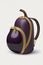 Daypack with purple aubergine vegetable design. Shoulder bag, elegant unusial leather luxury ornate leather bag, AI generative