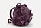 Daypack in shape of purple red cabbage, unusual vegetable design. Shoulder bag, elegant unusial leather luxury ornate leather bag