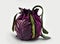 Daypack in shape of purple red cabbage, unusual vegetable design. Shoulder bag, elegant unusial leather luxury ornate leather bag