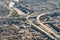 Daytime Aerial view of the 110 and the 105 interchanges in Los Angeles, California