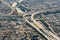 Daytime Aerial view of the 110 and the 105 interchanges in Los Angeles, California