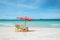 Daytime atmosphere, white sand beach by the sea, clear water, Koh Lan Tropical Beach, Pattaya City, Chonburi, Thailand