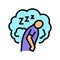daytime tiredness or sleepiness color icon vector illustration