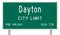 Dayton Ohio road sign showing population and elevation