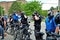 Dayton, Ohio United States 05/30/2020 police officers putting on gas masks preparing to deploy OC pepper spray and tear gas at a