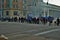 Dayton, Ohio United States 05/30/2020 police and SWAT officers through a cloud of tear gas at a black lives matter protest