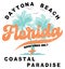 Daytona Beach - Florida - Coastal Paradise Distressed Illustration