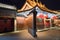 Dazhou lamasery Temple, by night illuminated Hohhot China gate