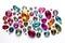 Dazzling Array of Colored Gems on White Background