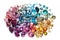 Dazzling Array of Colored Gems on White Background