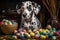 Dazzling Dalmatian Puppy\\\'s Easter Artistry (AI Generated)