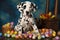 Dazzling Dalmatian Puppy\\\'s Easter Artistry (AI Generated)