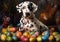 Dazzling Dalmatian Puppy\\\'s Easter Artistry (AI Generated)