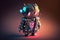 Dazzling Designer Robot: Featuring Neon-Backlight & Diamond-Lapel Pin - 8K Cinematic Shot