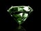 Dazzling diamond Green gemstones on black background