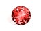 Dazzling diamond red gemstones on white background