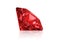 Dazzling diamond red gemstones on white background. 3d render