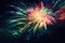 A dazzling display of red and blue fireworks sparkle, illuminating the night sky with vibrant bursts of color. Generative Ai