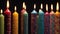 Dazzling lineup of patterned birthday candles adding excitement to celebratory designs