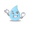 A dazzling raindrop mascot design concept with happy face