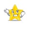 A dazzling shiny star mascot design concept with happy face