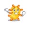 A dazzling vibrio mascot design concept with happy face