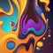 Dazzling Violet Blue Yellow Fluid Waves - Mesmerizing Abstract Art.
