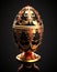 A Dazzling Work of Art. A Faberge Egg of Pure Gold with Vibrant and Colorful Details. Generative AI