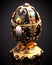 A Dazzling Work of Art. A Faberge Egg of Pure Gold with Vibrant and Colorful Details. Generative AI