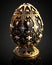 A Dazzling Work of Art. A Faberge Egg of Pure Gold with Vibrant and Colorful Details. Generative AI