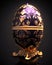 A Dazzling Work of Art. A Faberge Egg of Pure Gold with Vibrant and Colorful Details. Generative AI