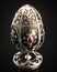 A Dazzling Work of Art. A Faberge Egg of Pure Silver with Vibrant and Colorful Details. Generative AI