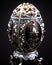 A Dazzling Work of Art. A Faberge Egg of Pure Silver with Vibrant and Colorful Details. Generative AI