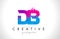 DB D B Letter Logo with Shattered Broken Blue Pink Texture Design Vector.