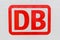 DB logo sign on an InterCity IC train at Karlsruhe main railway station in Germany