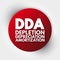 DDA - Depletion Depreciation Amortization acronym, business concept background