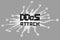 DDoS attack vector illustration on grey background