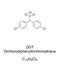 DDT, dichlorodiphenyltrichloroethane or clofenotane, chemical formula