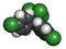 DDT (dichlorodiphenyltrichloroethane) molecule. Controversial pesticide, used in agriculture and for malaria disease vector