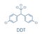 DDT dichlorodiphenyltrichloroethane molecule. Controversial pesticide, used in agriculture and for malaria disease vector.