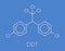 DDT dichlorodiphenyltrichloroethane molecule. Controversial pesticide, used in agriculture and for malaria disease vector.