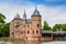 De Haar Castle and pond- side view