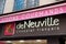 De neuville logo sign and brand text of french Chocolates candy shop confectionery