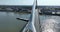 De Oversteek also called City Bridge is a bridge for car traffic over the Waal in Nijmegen. Span hanging bridge. Aerial