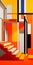 De Stijl-inspired Orange And Black Geometric Design